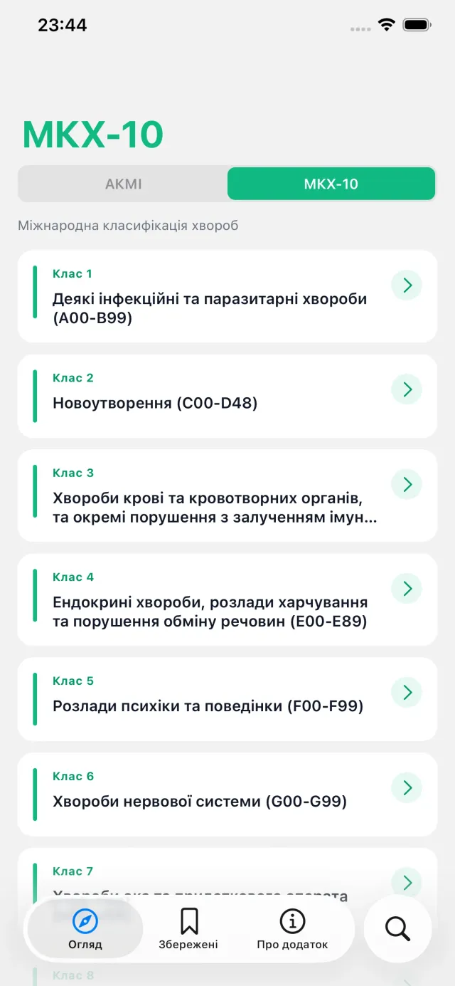 Огляд класів МКХ-10